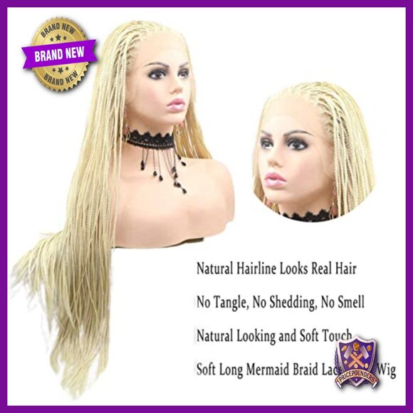 Long Synthetic Braided Wig 26 Inch Heat Resistant Lace Front Glueless main image 4